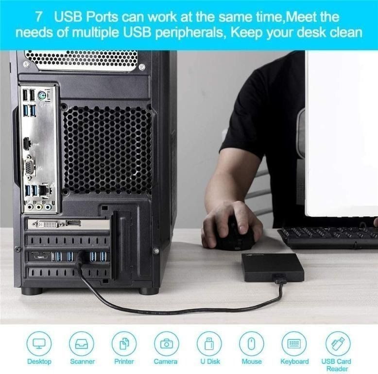  b312 pci e to usb 3 0 7 port 2x usb c 5x usb a expansion card