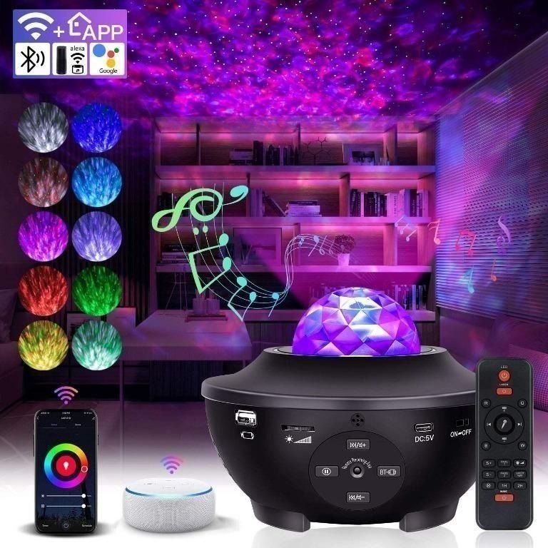 Galaxy Projector Star Projector Night Lights for Bedroom with Music Speaker  & Remote Control Work with Smart App & Alexa,Galaxy Light Projector for