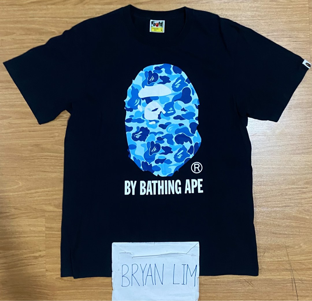 Bathing ape blue deals camo t shirt