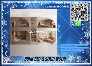 🛏️ [CUSTOMIZE] Bunk Bed Q - solid wood two-layer Frozen children's high low bed Double Deck bed prince staircase 🛏️
