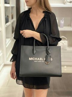 Michael Kors MK Mirella Canvas Tote Bag Medium Black – Luxe Dreams PH