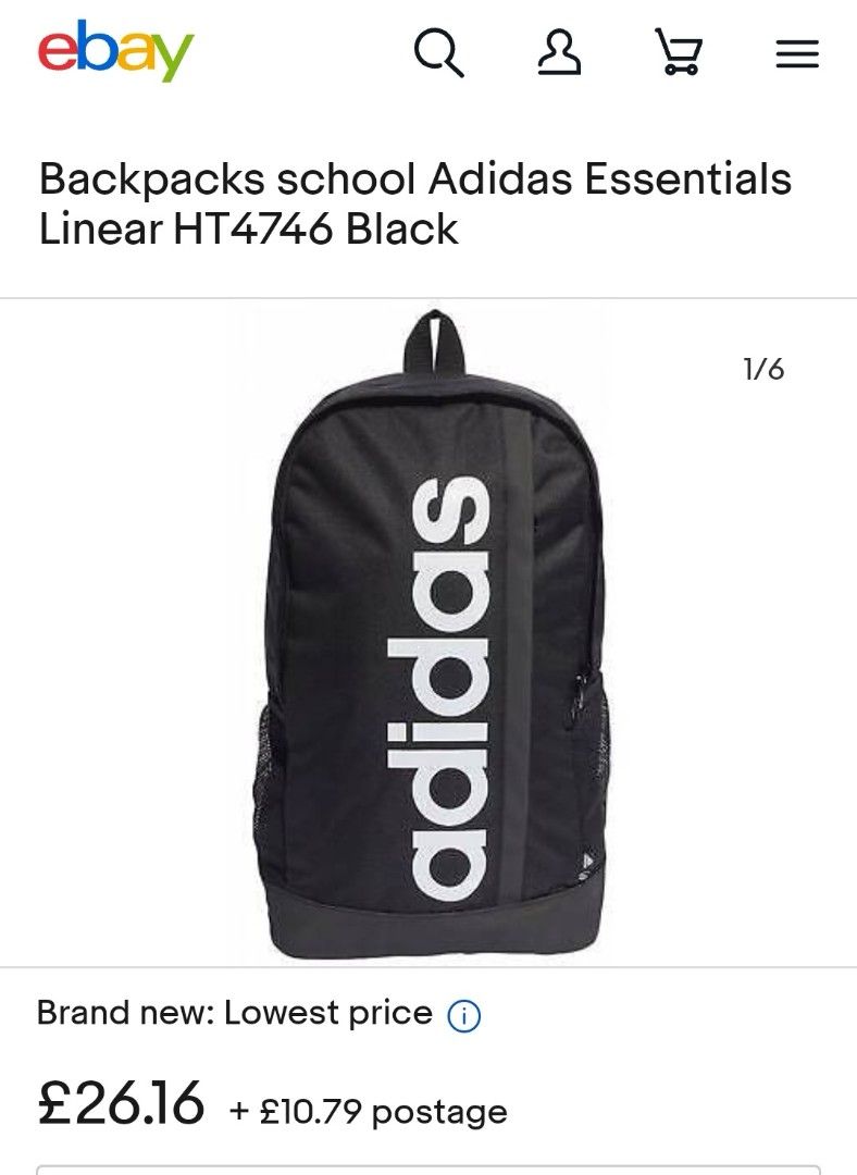 Adidas Backpack (HT4746 Linear BP), Women's Fashion, Bags & Wallets