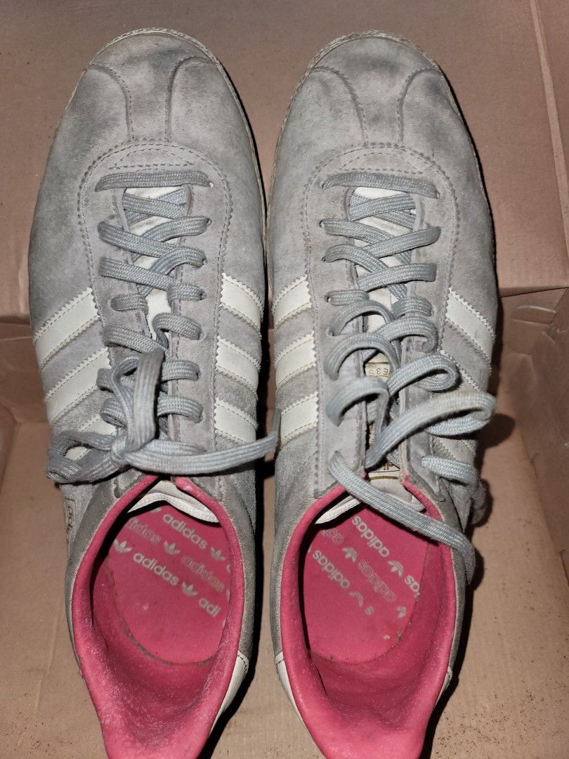 Adidas gazelle grey and hot sale pink