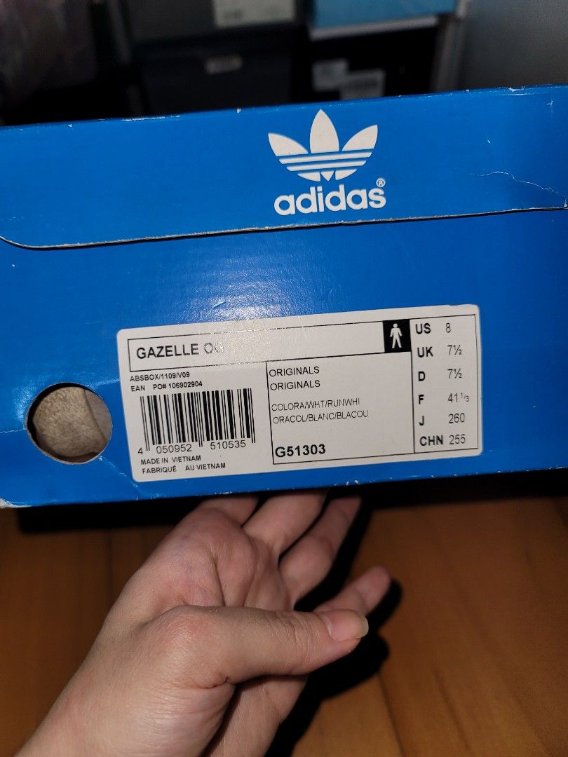 Adidas Gazelle OG Gray with Pink insoles Rubber Shoes, Men's Fashion