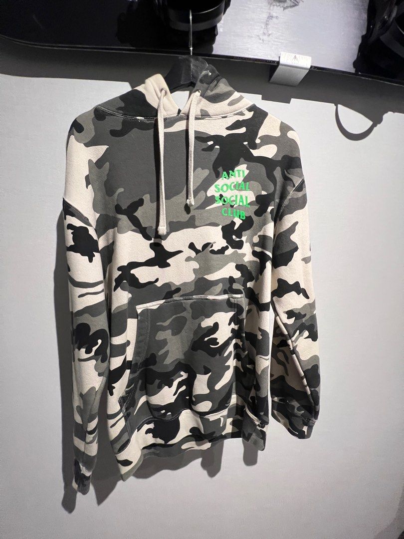 Assc Neon Green Camo Hoodie Men s Fashion Coats Jackets and Outerwear on Carousell