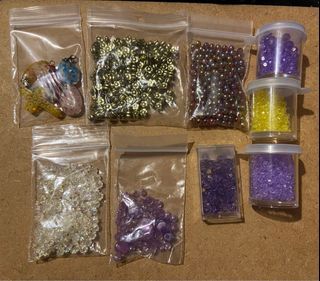 Assorted plastic beads and pendants