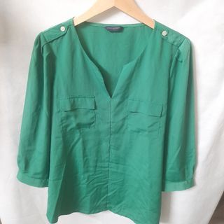 Atasan wanita hijau daun banana republic sifon