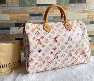 100% Authentic PRELOVED LOUIS VUITTON Watercolor Aquarelle Speedy 30 White,  Luxury, Bags & Wallets on Carousell