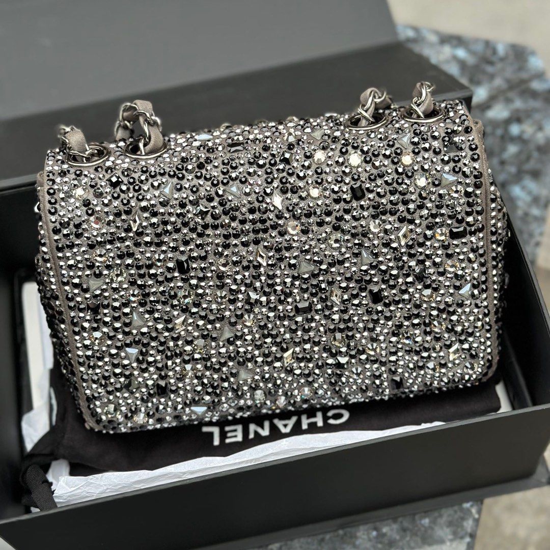 Authentic Chanel Crystal Rhinestone Embellished Mini Flap Bag, Luxury, Bags  & Wallets on Carousell