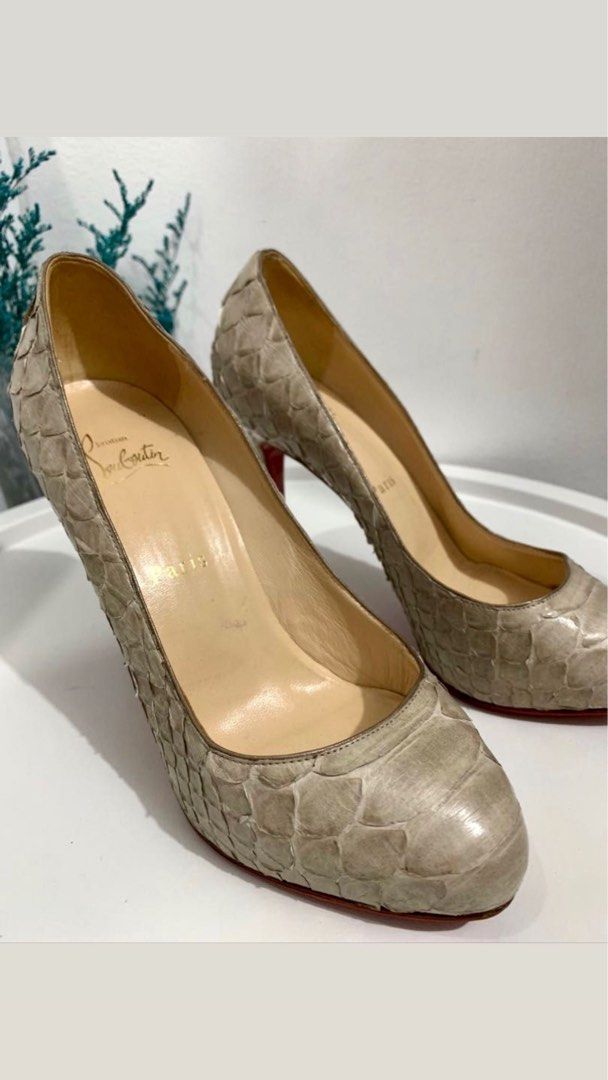 Authentic Christian Louboutin Snakeskin Pumps (Category: Heels) located in Mandaluyong City. Submitted by jzd23 (Listing ID 1223250731, Image 2). Description: Second hand. Please scrutinize photos first. No inclusions. Slightly negotiable. .