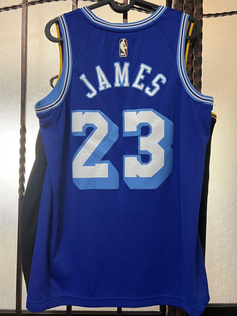 Nike LeBron James Los Angeles Lakers Hardwood Classic Blue Swingman Jersey - Men's Medium