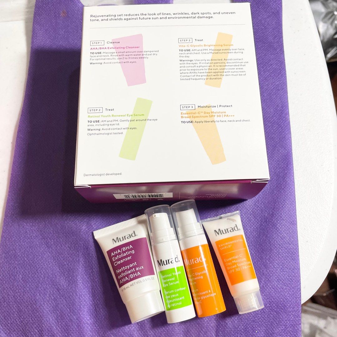 AUTHENTIC Murad set aha bha exfoliating cleanser retinol youth renewal ...