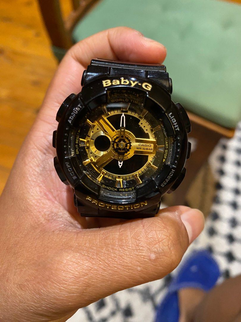 Baby g cheap watch black gold