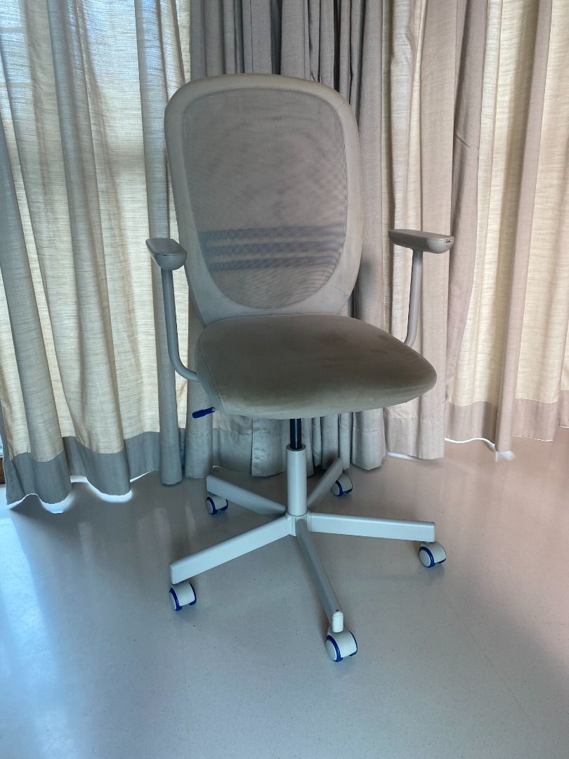 Beige IKEA Chair with Wheels, FLINTAN Edition with armrests, Furniture