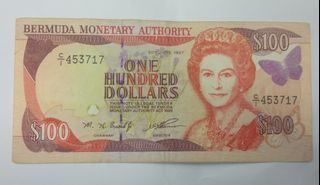 Bermuda 100 dollars QEII  1997 prefix C/1