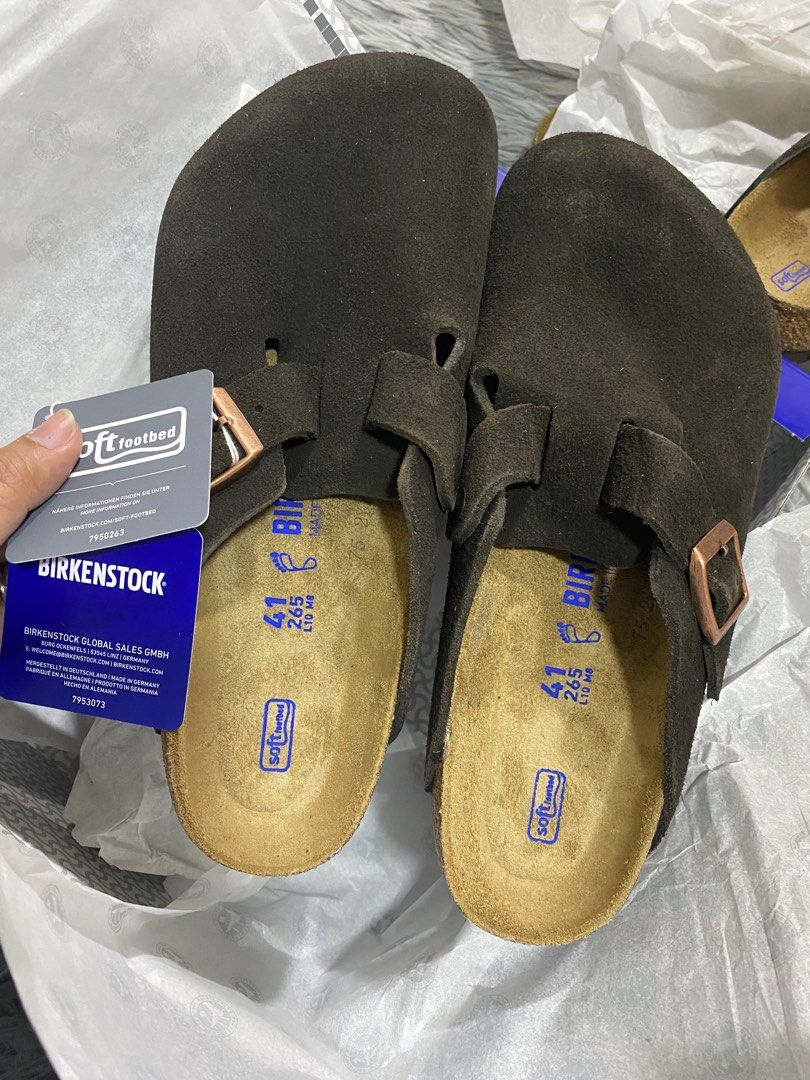 BIRKENSTOCK BOSTON CLOGS SUEDE ON HAND! (Category: Slippers & Slides) located in Pasig City. Submitted by lovieees04 (Listing ID 1223332917, Image 1). Description: ON HAND! Birkenstock Boston Clogs Suede Mocha Brand new! With box and paper bag Purchased in UAE availability: Size 40 - SOLD Size 41 - ON HAND Size 42 - SOLD Size 43 - ON HAND Size 44- ON HAND We don’t sell fake items Money back guaranteed Location: Santolan Pasig.
