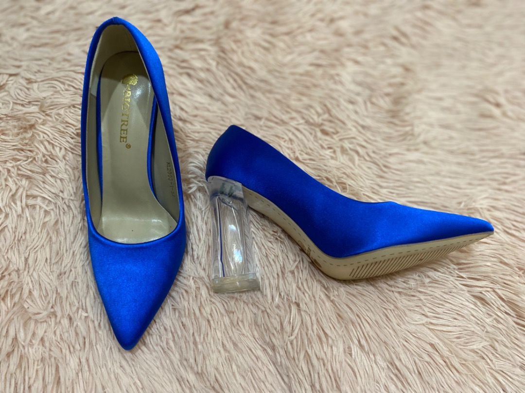 blue transparent heels