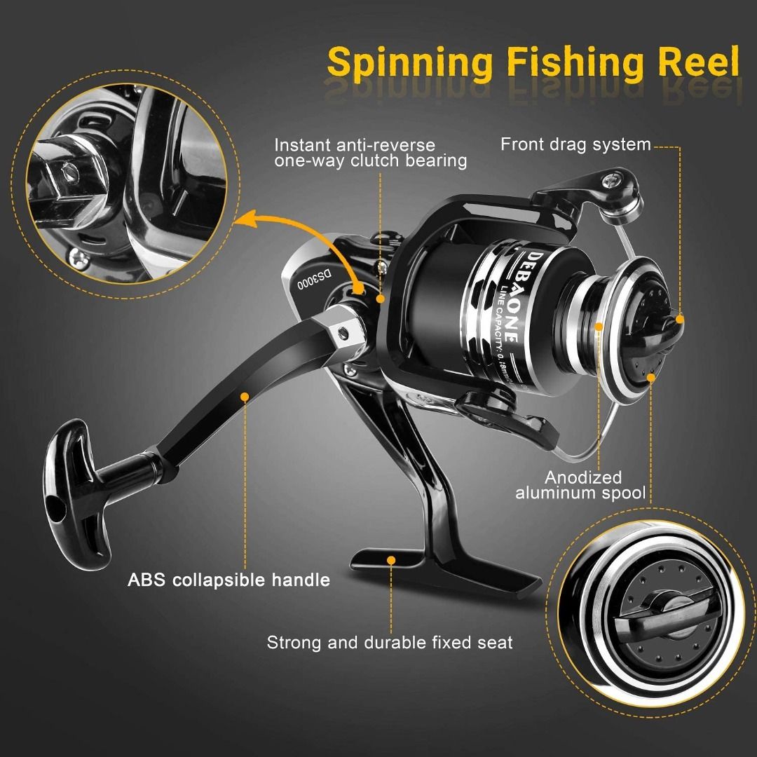 BlueFire Fishing Rod Kit, Carbon Fiber Telescopic Fishing Pole and Reel  Combo with Spinning Reel, Line, Lure, Hooks and Carrier Bag, Fishing Gear  Set for Beginner Adults Saltwater Freshwater, Sports Equipment, Fishing