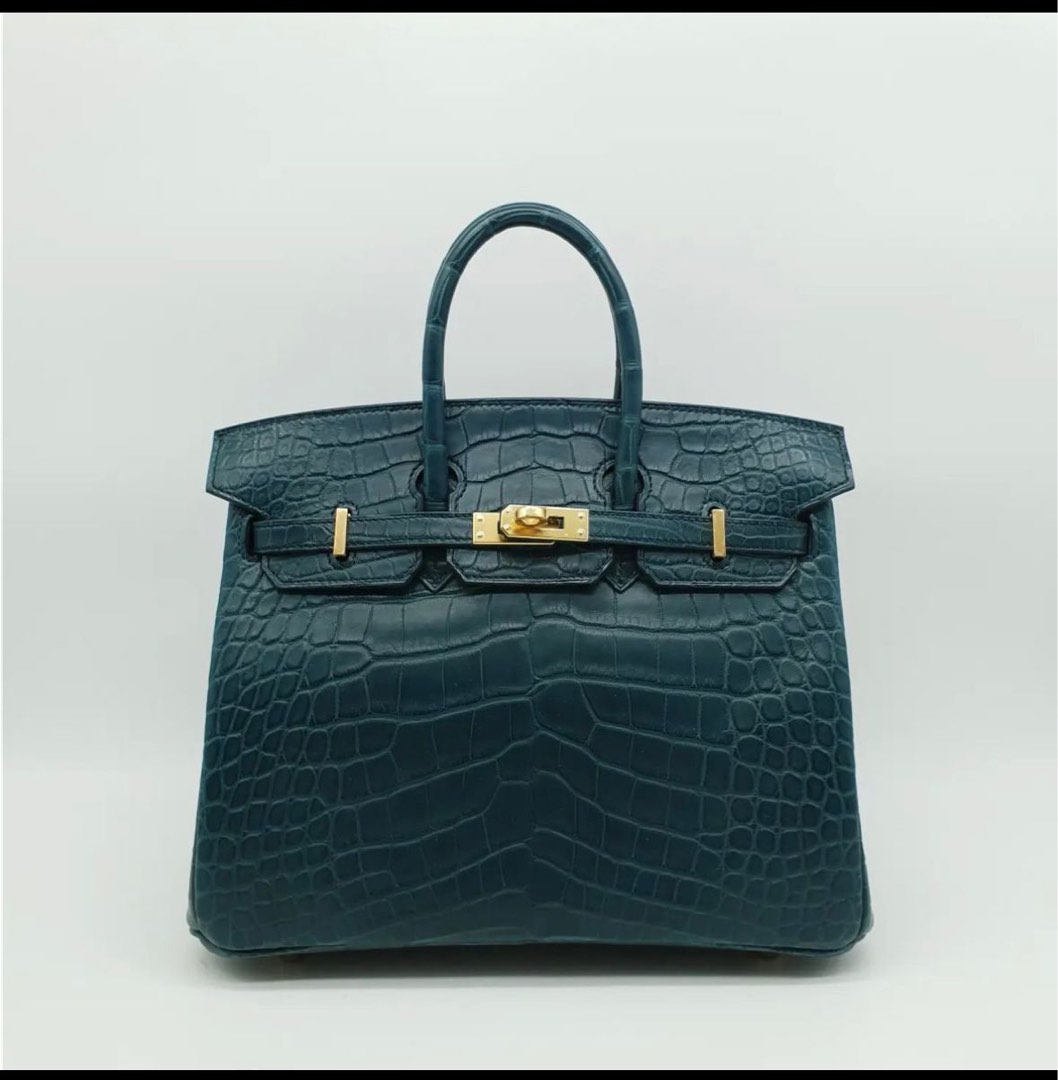 BNIB hermes birkin 25 vert Rousseau matte Aligator Ghw, Luxury, Bags ...
