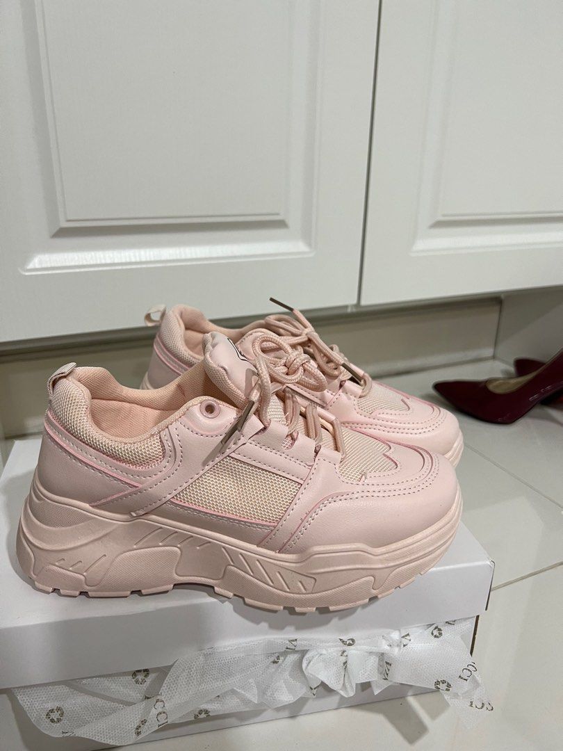 Pink high heel sneakers sale