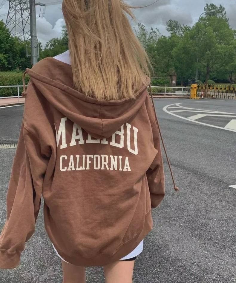 brandy melville malibu california christy carla zip up jacket hoodie authentic instock