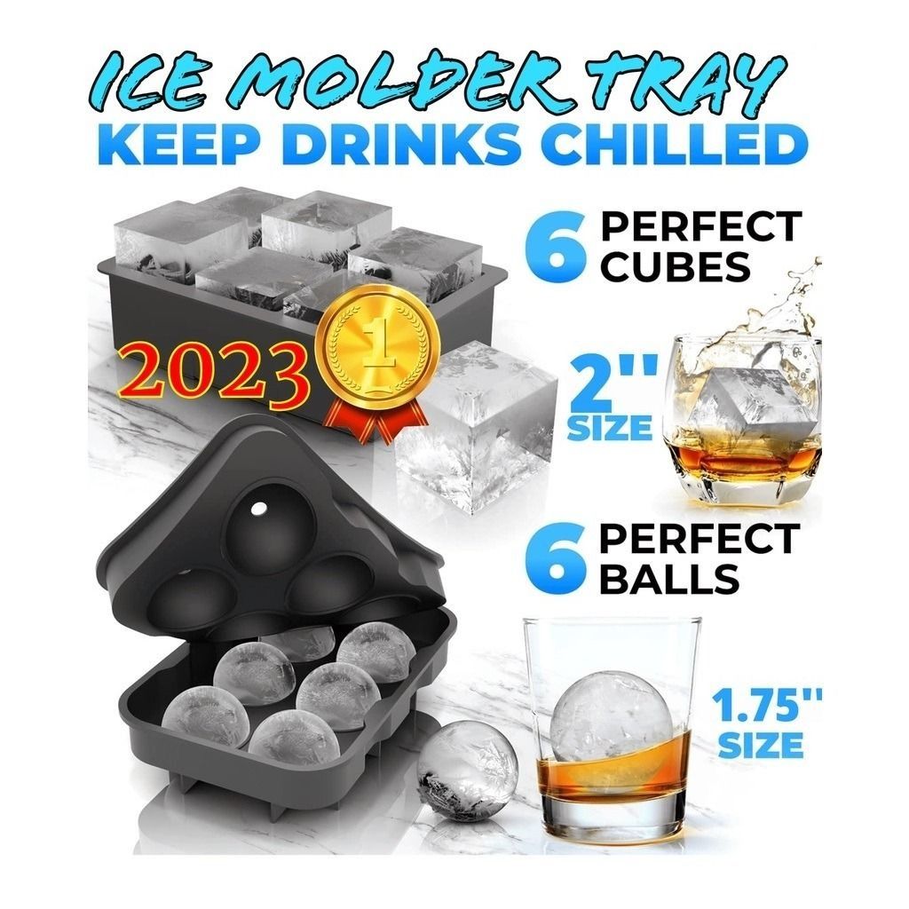 Ice Cube Trays, 2 Pack Silicone Ice Tray with Removable Lids Easy Release  Flexible 21 Ice Cube Molds BPA Free for Whiskey, Cocktail, Stackable  Durable