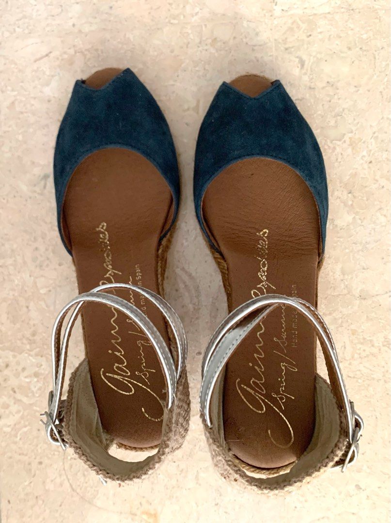 Espadrilles à Wedge Casa Hernanz Fait Main à Madrid - Taille 36, Marine, Sans Emballage