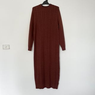 Chocolate brown knit maxi dress size 10
