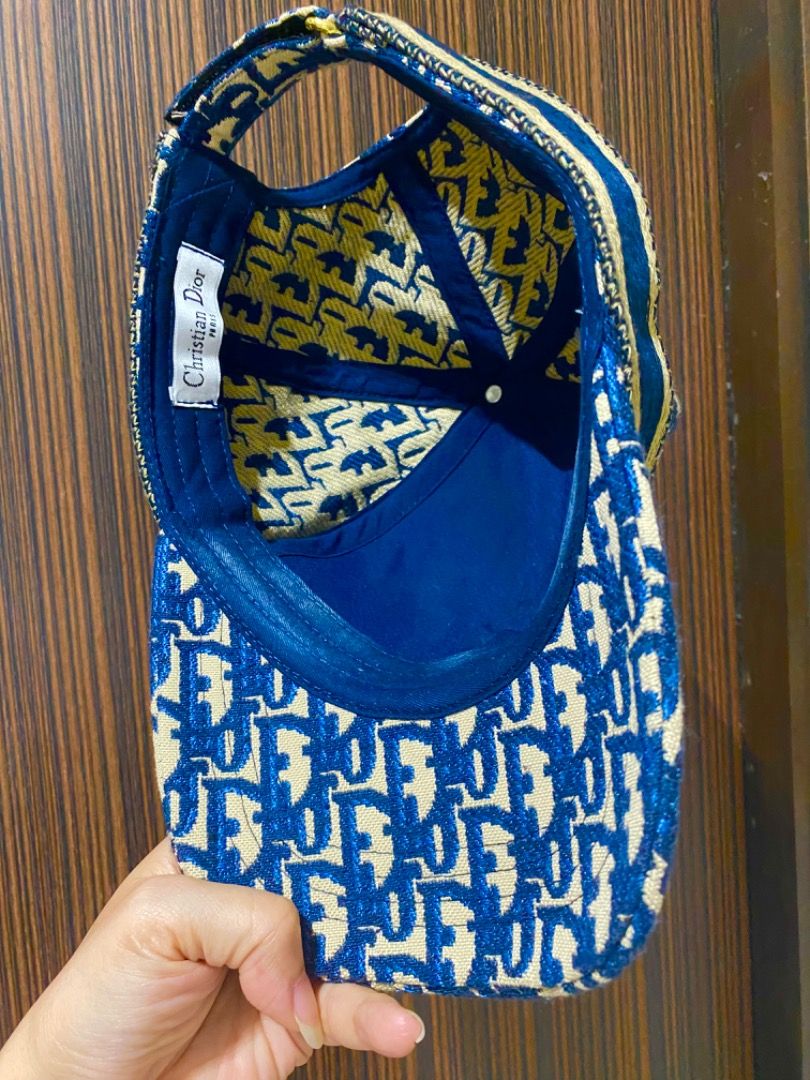 Dior Dark Blue Oblique Jacquard Embroidery Baseball Cap - Praise