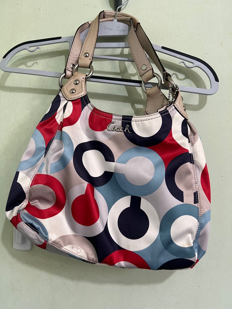 Red white and blue coach purse sale