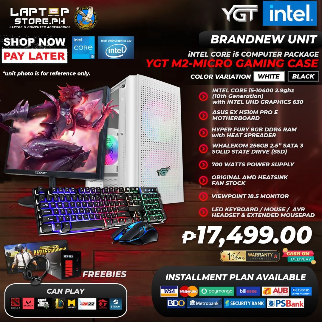 COMPUTER SET, DESKTOP INTEL BUILDS INTEL CORE I3 I5 I7 Up to 12 Generation ❤ (Category: Desktops) located in Quezon City. Submitted by laptopstore.ph (Listing ID 1223272088, Image 3). Description: WHOLESALE&&RETAIL!!! BRANDNEW COMPUTER SET, DESKTOP INTEL BUILDS INTEL CORE I3 I5 I7 Up to 12 Generation ❤ ✨✨ HAVE YOUR OWN GAMING COMPUTER SET OR GAMING SYSTEM UNIT THAT WONT BREAK THE BANK✨✨ 🛑 INTEL CORE I3 I5 I7 🛑 LOWEST PRICE GUARANTEED IN THE PHI