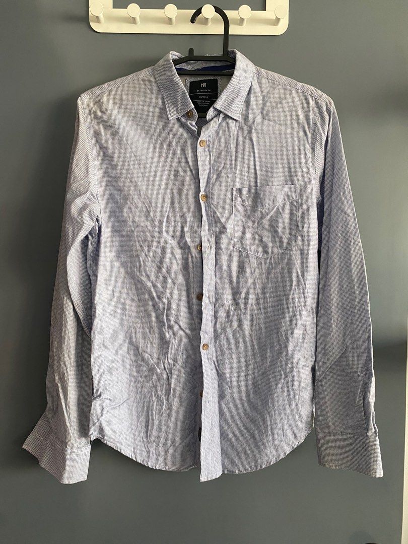 Cotton On Blue Check Long Sleeve Polo (Category: Tshirts & Polo Shirts ) located in Manila. Submitted by noextraspace (Listing ID 1223279747, Image 1). Description: Has discoloration on shoulders.