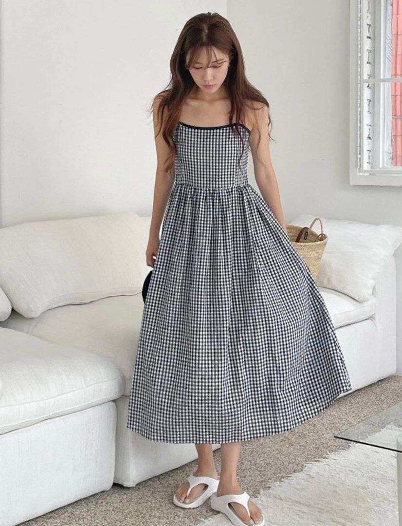Dazy Gingham Print Cami Dress