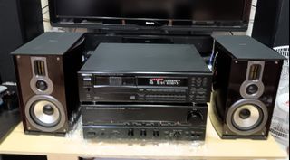 Denon,Kenwood and Philips Audiophile set up(Amplifier CDplayer Speakers)