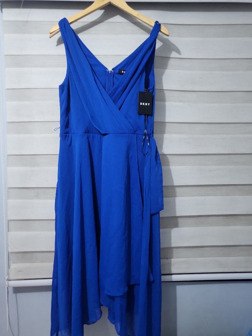 DKNY Blue Dress Size 14, Women's Fashion, Dresses & Sets, Evening dresses &  gowns on Carousell