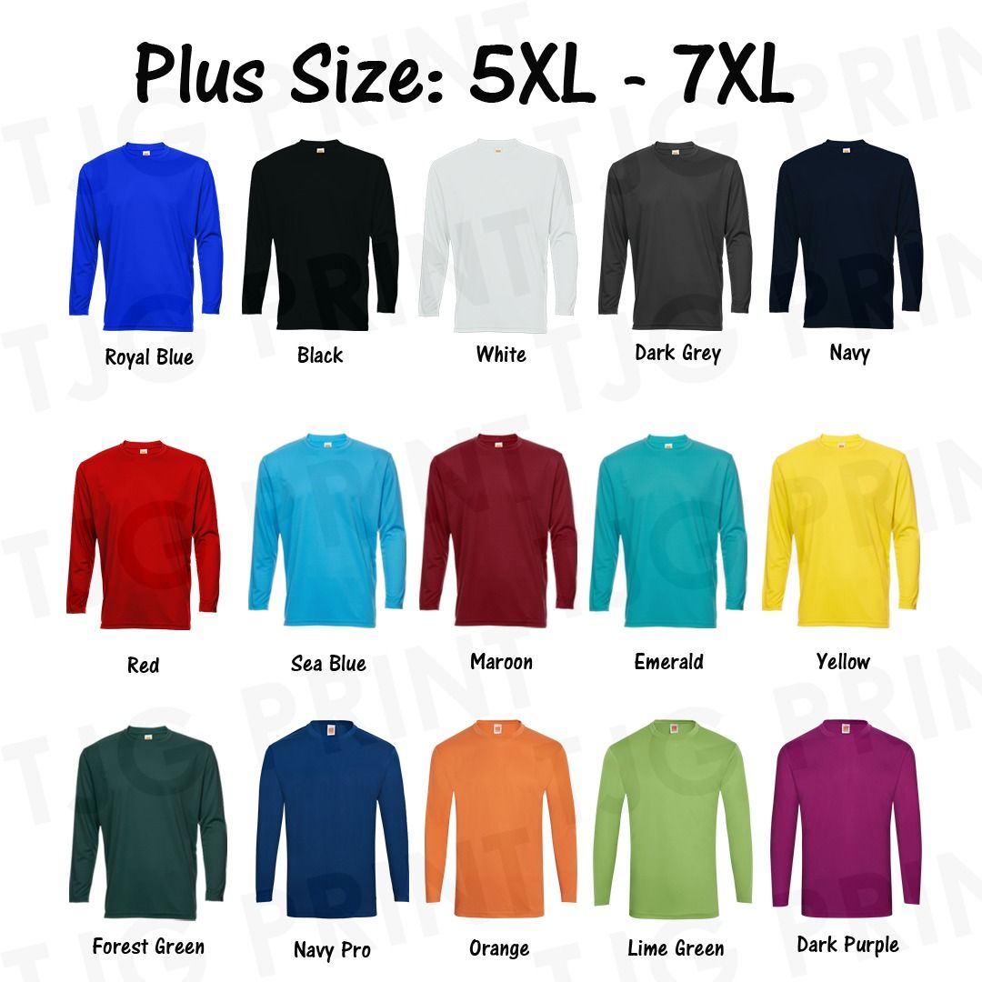 Dri Fit Eyelet Microfibre Long Sleeve T Shirt Unisex Plus Size 5XL 7XL