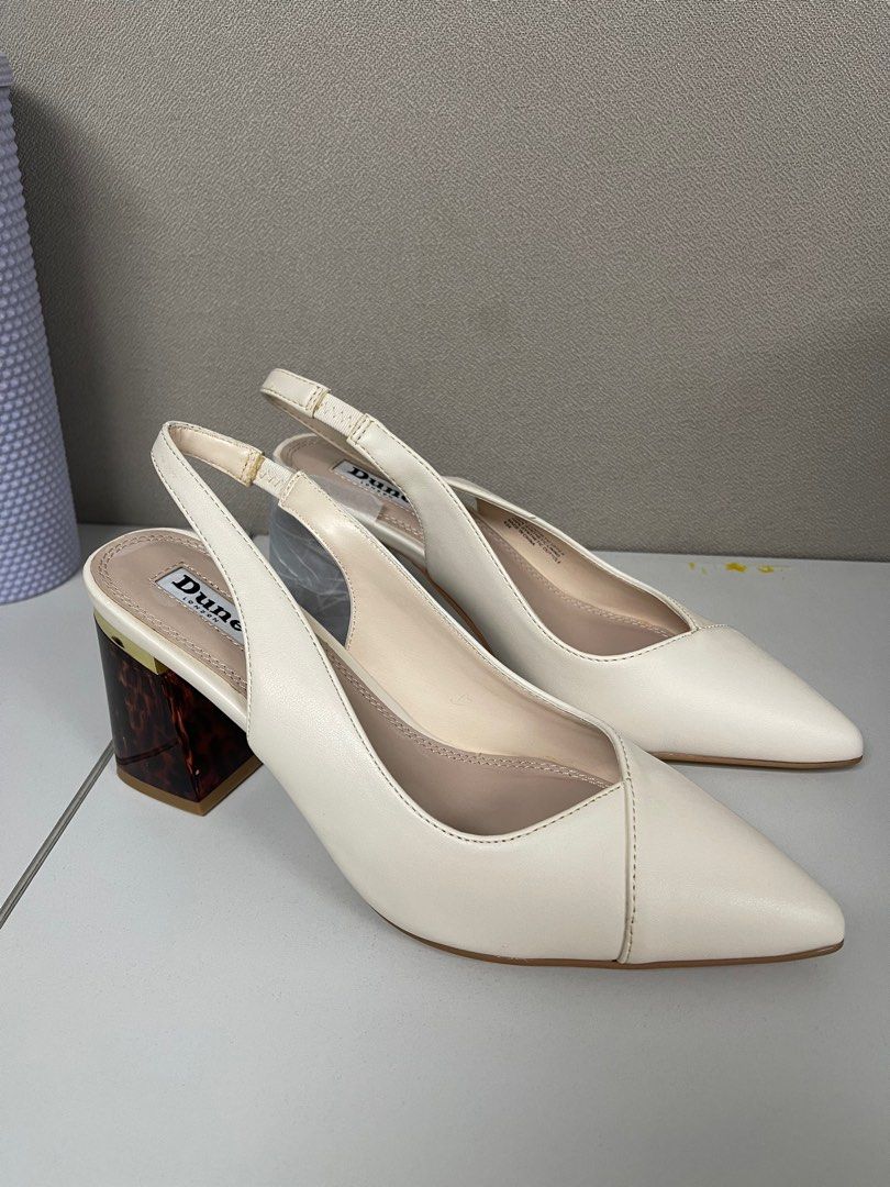 Dune Cream slingback heels, Women's Fashion, Footwear, Heels on Carousell