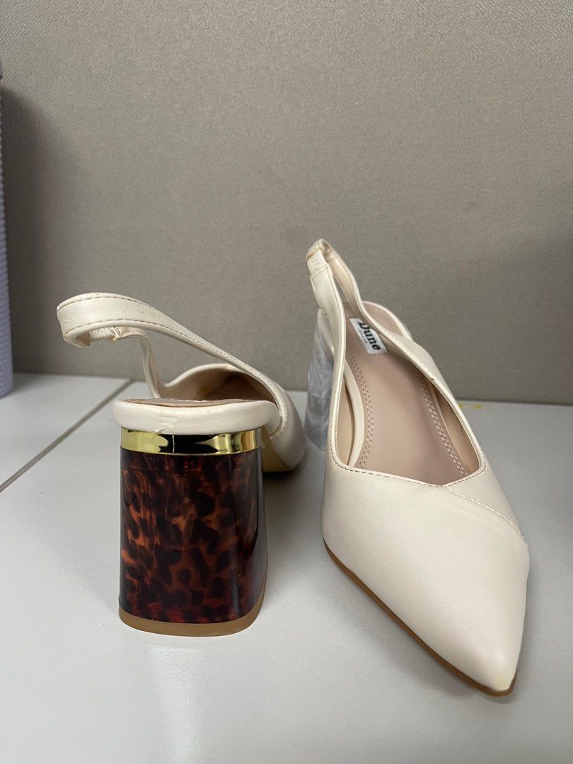 Dune Cream slingback heels, Women's Fashion, Footwear, Heels on Carousell