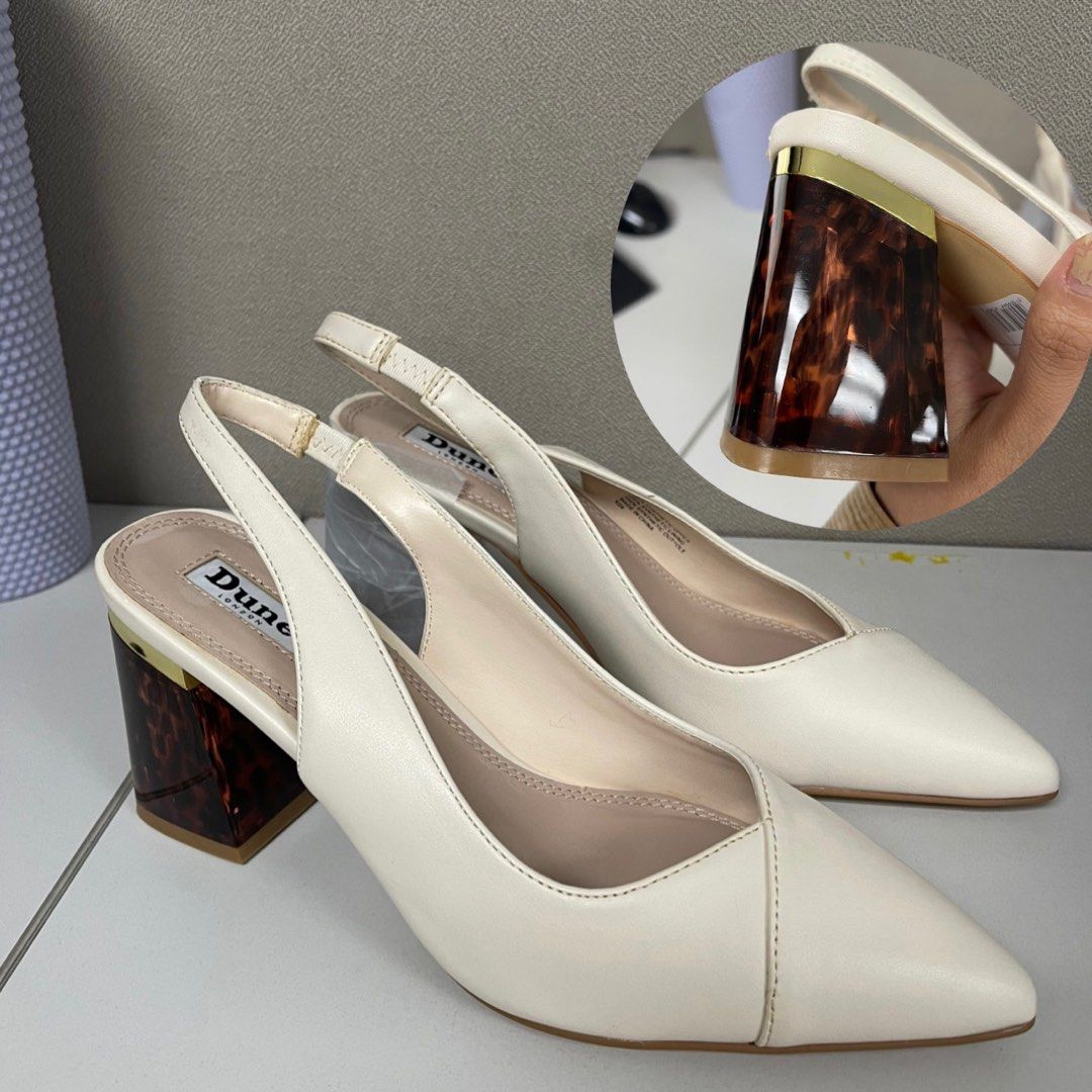 Dune Cream slingback heels, Women's Fashion, Footwear, Heels on Carousell
