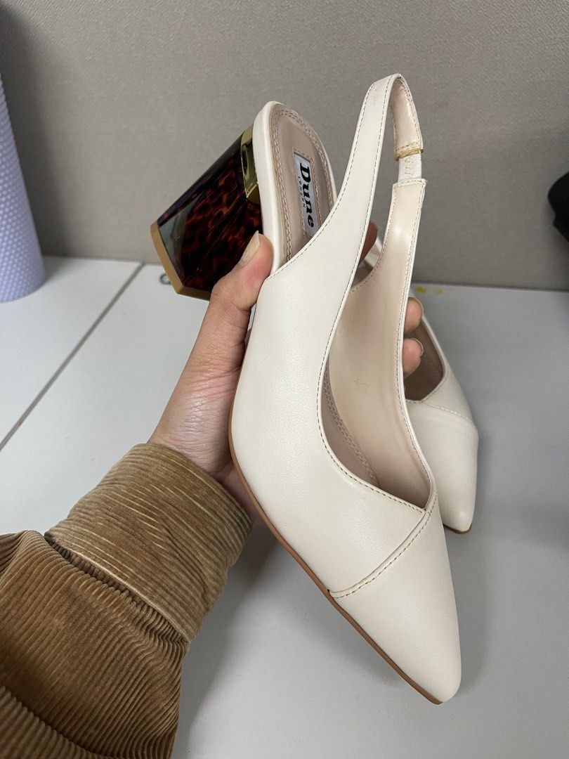 Dune Cream slingback heels, Women's Fashion, Footwear, Heels on Carousell