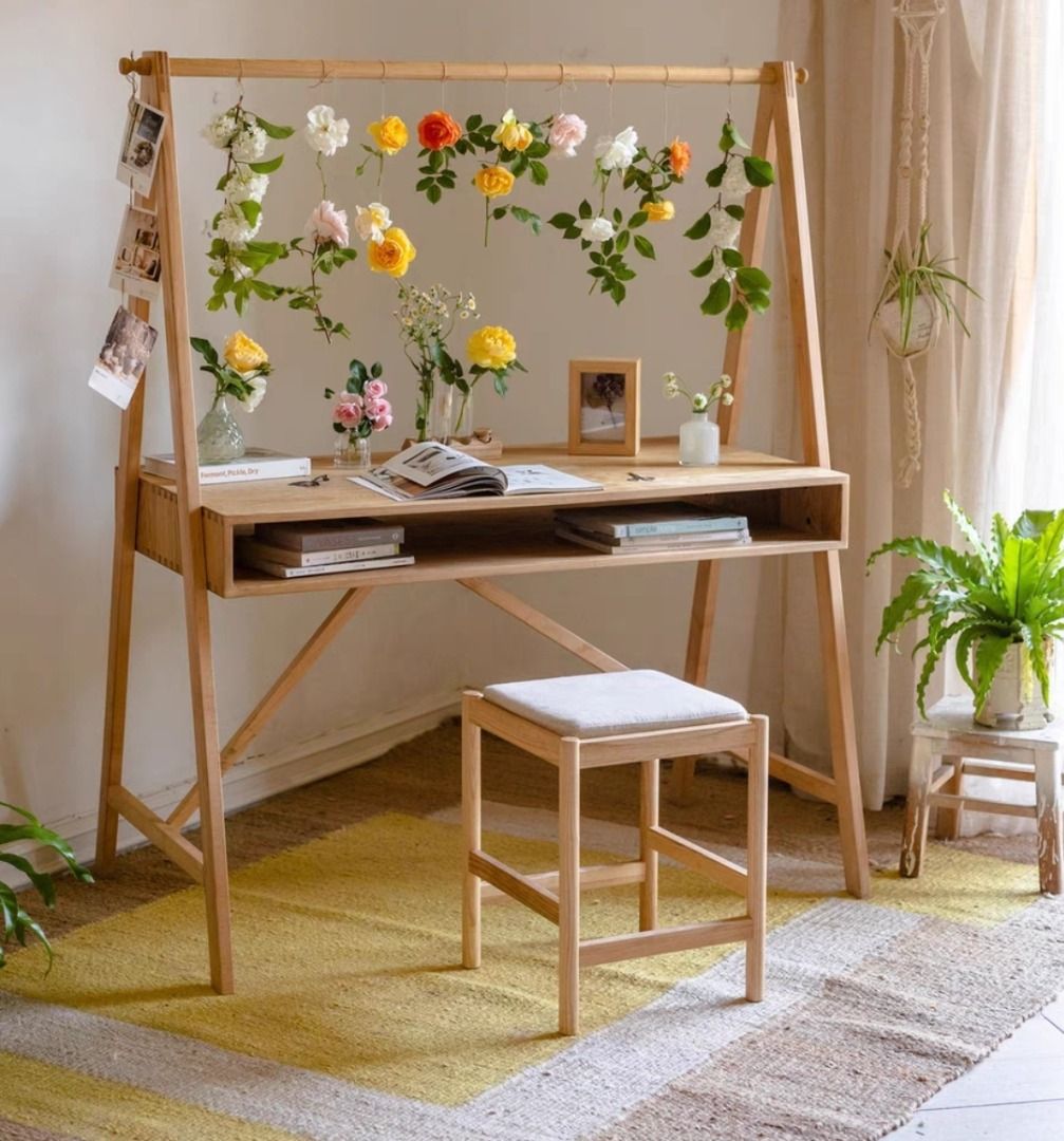 FINNISH Rustic Solid Wood Study Table (Category: Tables & Sets) located in Singapore. Submitted by collectic (Listing ID 1223383628, Image 3). Description: A unique and whimsical design for a computer desk, our FINNISH study table comes complete with storage and is designed to create a clean cottage look with its natural oak knots. The spacious surface provides a large working space for your books, monitors, and work accessories. The combination 