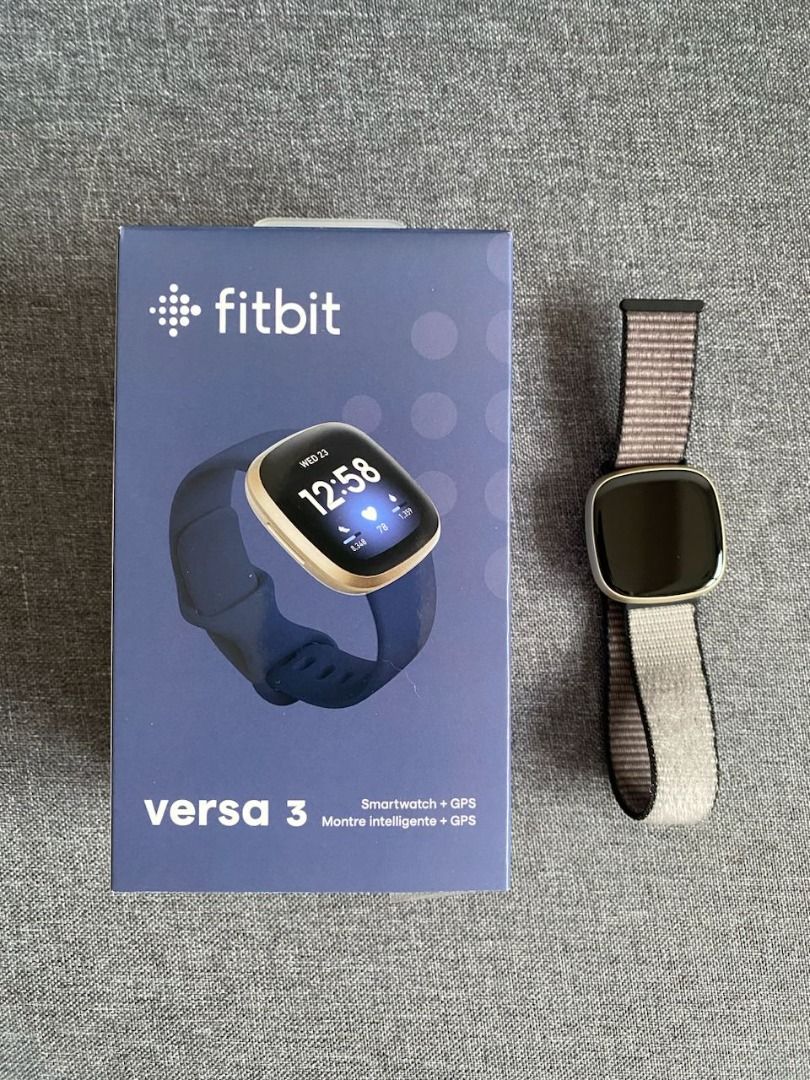 Fitbit Versa 3 Midnight Soft Gold Aluminium Mobile Phones