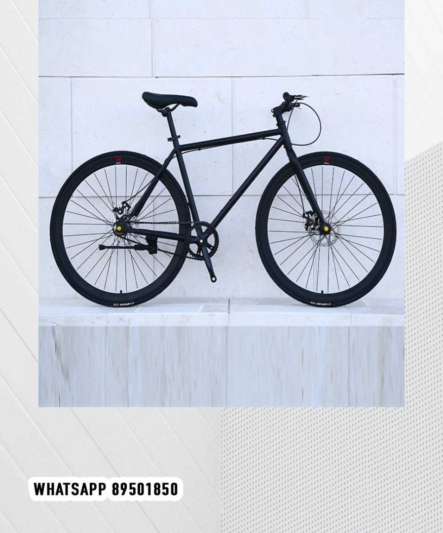 Fixie Road Bike Bicycle 26 disc brake WHATSAPP 89501850 Sports Equipment Bicycles Parts Bicycles on Carousell