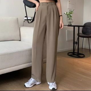 Highwaist Flowy Taupe Brown Trousers
