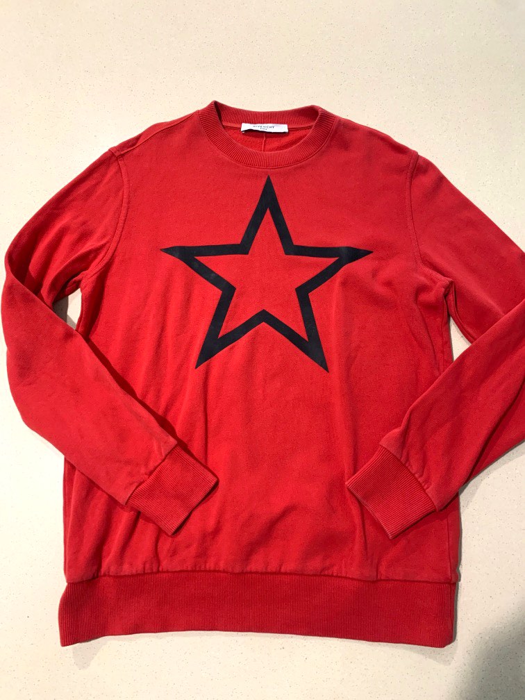 Givenchy Red Star Pullover Men s Fashion Tops Sets Hoodies