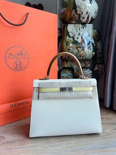 Hermes - Capucine / Orange Poppy Kelly 25 Touch Retourne in Togo / Lizard  with PHW, Luxury, Bags & Wallets on Carousell