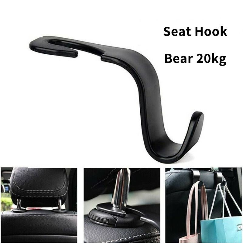 Black Plastic 4 Pcs Car Seat Hook Hanger Clips