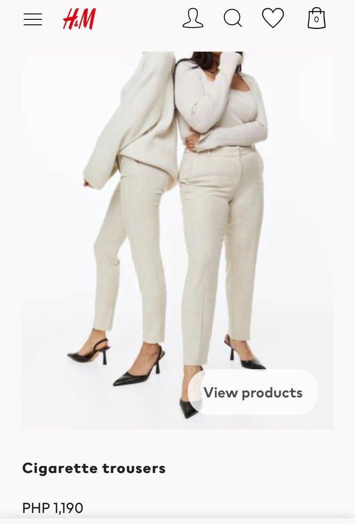H & m cigarette new arrivals trousers