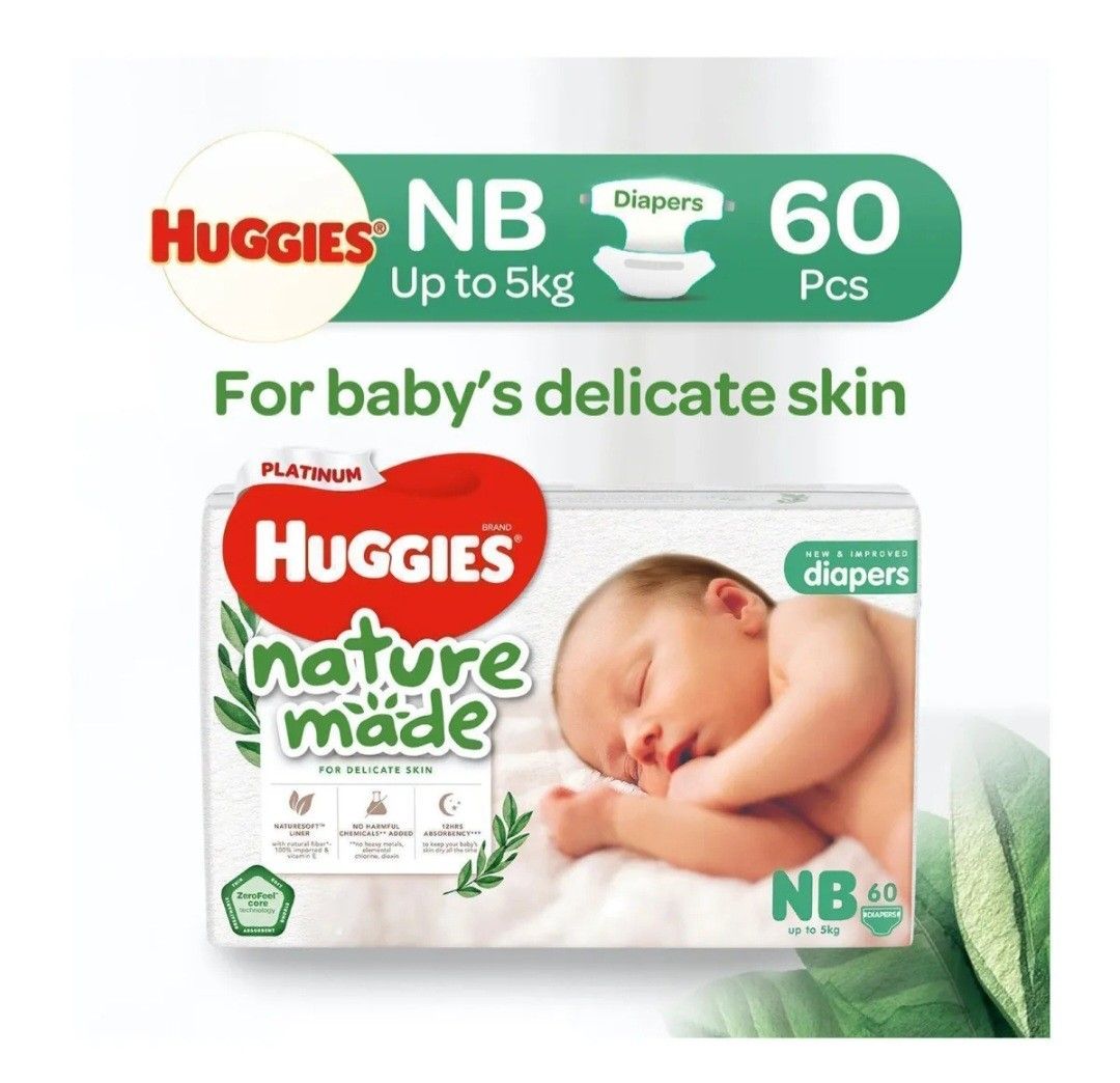 Huggies Platinum Just Born (NB) Tape Diapers, Babies & Kids, Bathing ...