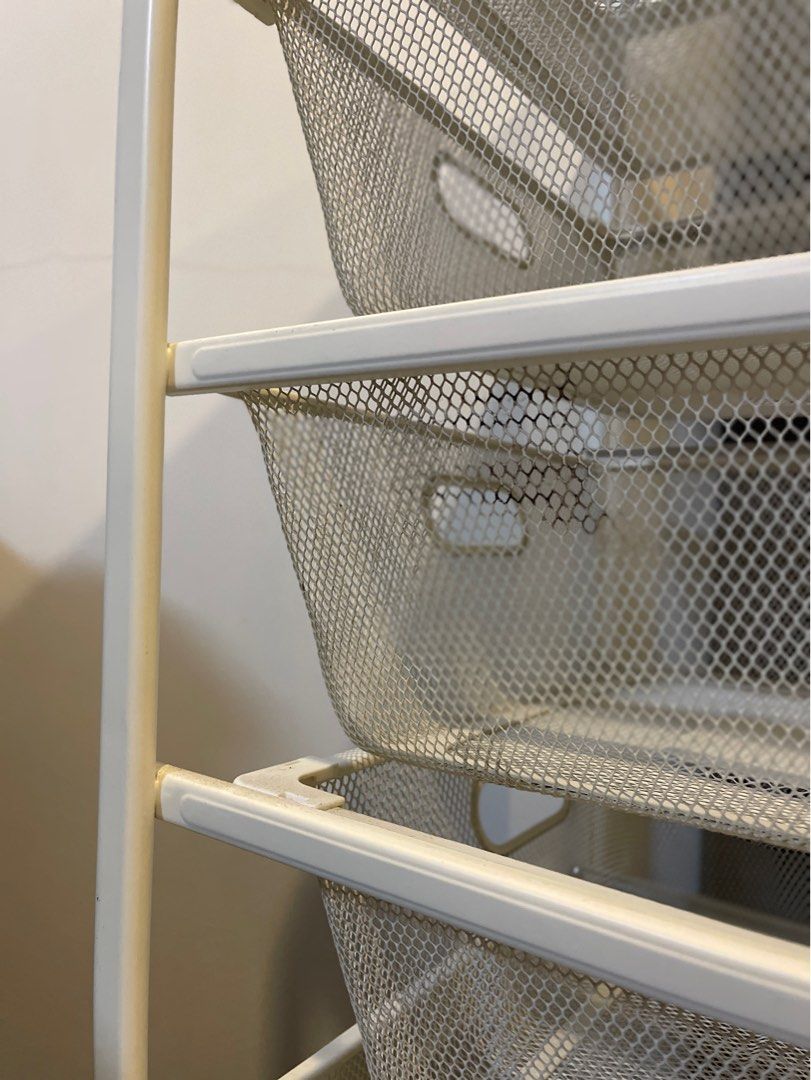 Ikea storage mesh basket drawers/ compartments, 6 tiers, with wheels